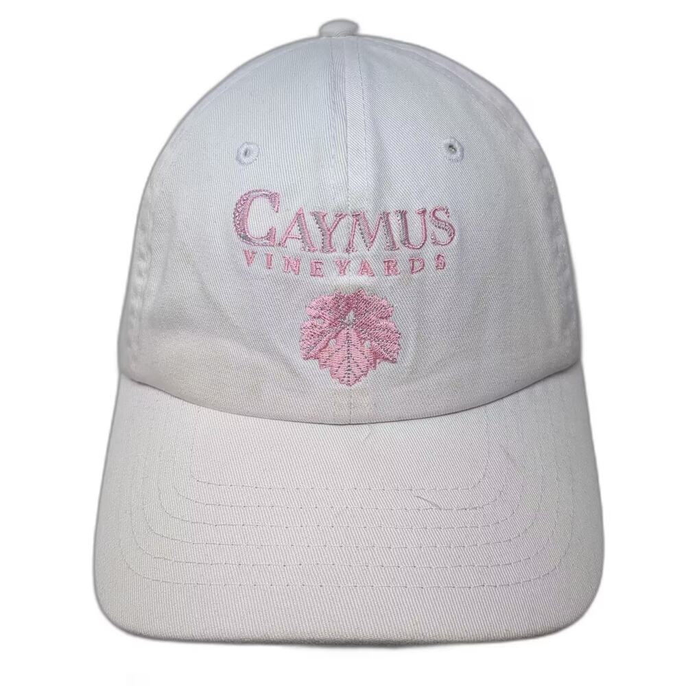 Basecamp Caymus Vineyards Hat White Pink Baseball Cap OS Adjustable Embroidered